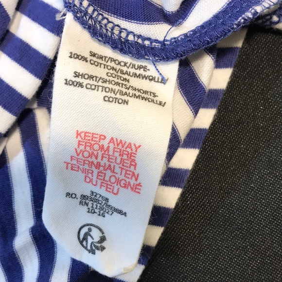 Blue/White Stripes Boden Girl Skort - Picture 5 of 7